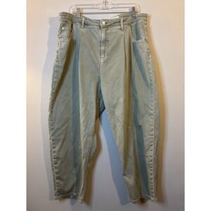 PILCRO Sage Green Barrel Leg Jeans 20 W Pleated 26 In Inseam